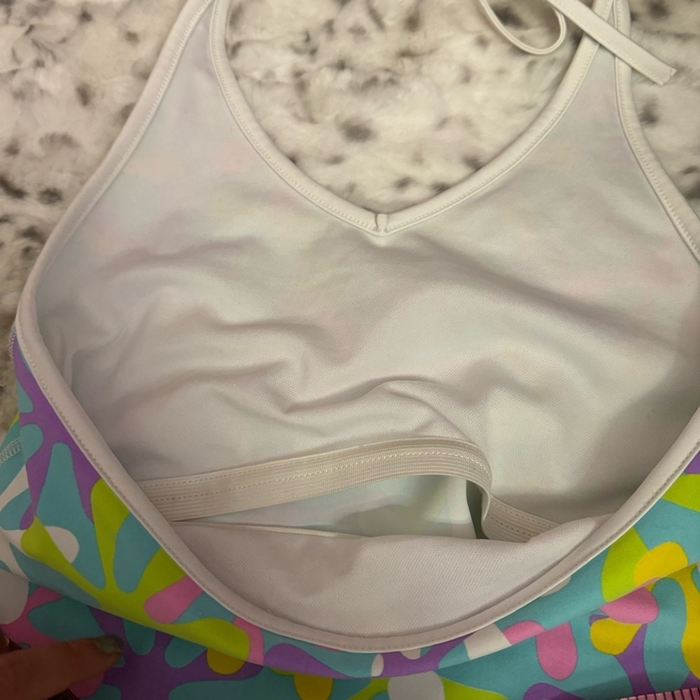 Splatter tank top halter neon pastel vintage retro bright built in bra cute y2k - Picture 9 of 10